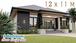 HOUSE DESIGN IDEA | 12 X 11 meters | 3 bedroom Pinoy Dream House