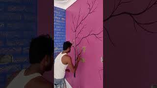 how to trees painting at wall