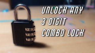 How To Unlock ANY 3-DIGIT COMBO LOCK in 1 minute!