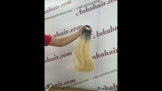 Волосы омбре блонде №1/60 60см в срезе - фабрика волос Anka Hair