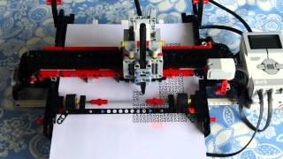 LEGO® Mindstorms EV3 plotter drawing a detailed Hilbert Curve