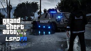 A Bizarre Train Track Twist - Rescue & Arrest - GTA 5 LSPDFR RAIN PATROL