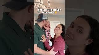 Baby’s reaction to Mom and Dad kissing #shorts #babygirl #funny