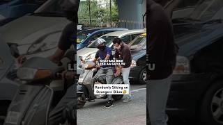 Sitting on Strangers' Bikes He Got Angry 