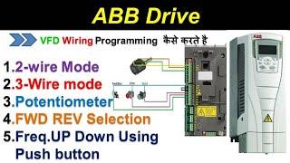  abb drive parameter setting | 2/3-Wire Mode | potentiometer | FWD REV | Hindi