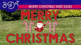 Merry Christmas Yard Sign Outdoor Lawn Decorations - Christmas Yard Signs | Big Dot of Happiness