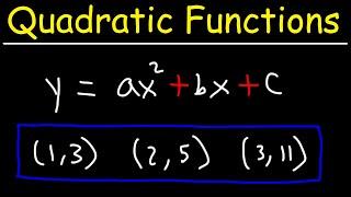 How To Find The Equation of a Quadratic Function Given Points and Intercepts