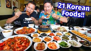 Huge KOREAN FOOD Tour!! ️ SPICY SEAFOOD + Kimchi Noodles in Koreatown, LA!! [Part 1]