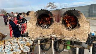 Uzbekistan! TANDOOR ROUTE. Traditional Street Food by Uzbek Cuisine. Samosa with Green