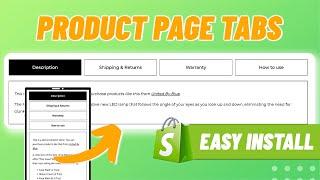 Tabs On Product Pages Shopify | Easiest Way To Add 2024