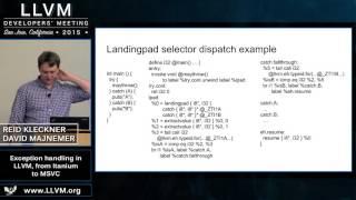 2015 LLVM Developers’ Meeting: R. Kleckner & D. Majnemer "Exception handling in LLVM..."