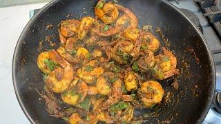 Prawn (shrimp) curry recipe Fiji style | Jhinga curry | dry prawn curry