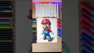 ¿Cómo se vería Mario Bros estilo MINECRAFT? Con este dibujo lo sabrás  #dibujos