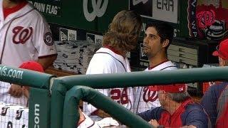 SF@WSH: Gio, Werth exchange words between innings