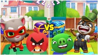 Talking Tom x Angry Birds vs Bad Piggies x Raccoon Boss - My Talking Tom 2 vs Talking Tom Hero Dash