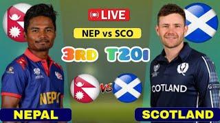 Nepal vs Scotland Cricket Live Score & Commentary | T20i Tri Series 3rd Match | Cricfoot Nepal