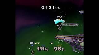 Luckstruck9's Marth Ledge Tech B-Air on Battlefield (SSBM)