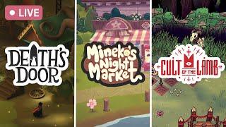  Death's Door, Mineko's Night Market & Cult of the Lamb! | 3 Spooky Games 