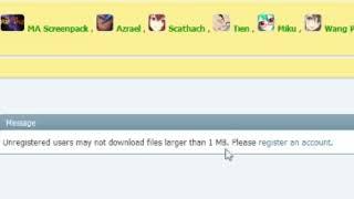 Mugen Archive Won't Let Unregistered Users Download Files Over 1 MB