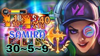 WILDRIFT ADC SAMIRA GAMEPLAY | 30-5-9 | SAMIRA BUILD AND RUNES