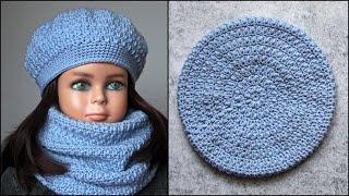 Crochet hat | How to crochet a hat and snood. Crochet.