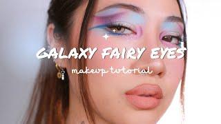 CREATIVE GALAXY FAIRY EYESHADOW & GRAPHIC EYELINER EYE MAKEUP TUTORIAL 