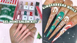 CHRISTMAS NAIL ART USING MODELONES GEL MINI SALON KIT! Polygel nail application + Sugar'd nail art