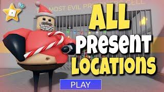 ALL PRESENT LOCATIONS in Roblox Barry's Prison Run Christmas