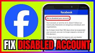 We Disabled Your Account Facebook 180 Days (2024 FIX)