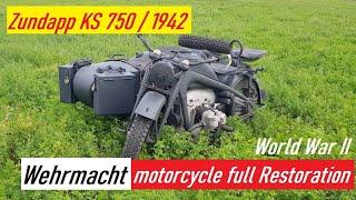 Сборка Zundapp KS750 1942 | Old Wehrmacht motorcycle full Restoration | World War II