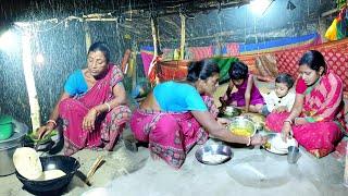 A Rainy Night Routine Villlage Life। Cooking In Rain Traditional Bengali Food Luchi, Fulgobi Roast