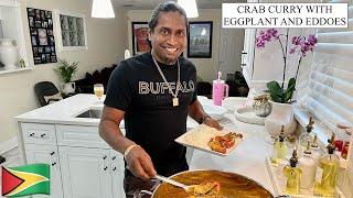 CRAB CURRY WITH EGGPLANT AND EDDOES