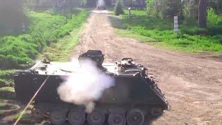 Armor test of the Ukrainian M113 armored personnel carrier, shelling from the BTR-82 and ASVK