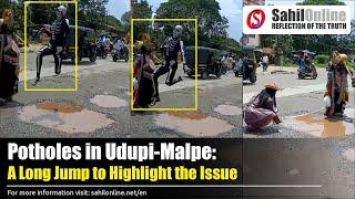 Yama and Chitragupt Take on Udupi-Malpe Potholes in a Creative Protest