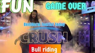 Last night crazy  bull  riding in Benidorm Spain  | Benidorm bull  | bull riding highlight