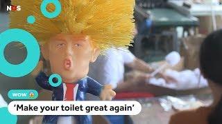 Chinese fabriek maakt wc-borstels van Donald Trump