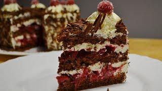 ТОРТ "Чёрный Лес" Новый Рецепт Шоколадного Бисквита Cake "Black Forest"