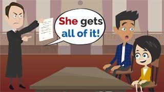 Lisa SUES her father and gets ... | Basic English conversation | Learn English | Like English