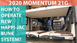 HOW TO USE NEW HAPPIJAC BUNK BED? 2020 Grand Design Momentum G-Class 21G Toy Hauler