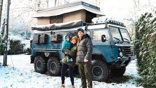 50 Year Old Vintage Truck Breaks Down in the Snow (Overlanding France)