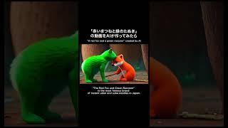 “The red fox and green raccoon” created by AI #shorts #ai #aianimation #aivideo #aiart