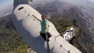 View from the top of Christ the Redeemer statue in Rio De Janeiro and inside