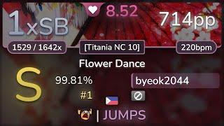 8.5⭐ byeok2044 | DJ OKAWARI - Flower Dance [Titania NC 10] 99.81% #1 | 714pp 1xSB - osu!