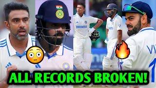 ALL RECORDS BROKEN by INDIA! | Rohit, Virat, Jaiswal, Jadeja | IND vs Bangladesh Test News