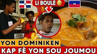 YON DOMINIKEN KAP PREPARE YON SOUP JOUMOU AK MADANM LI