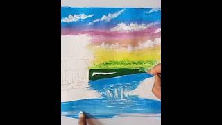 Beautiful sunset painting #shotrs #shortvideo