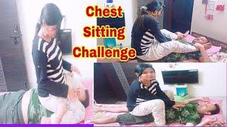 Chest Sitting Challenge with Husband #challenge #challengeaccepted #challenges #royal_sheetuz_world