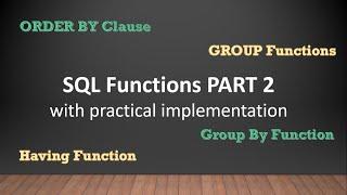 SQL built-in functions with practical implementation | Part 2 | Group Functions | TechnonTechTV