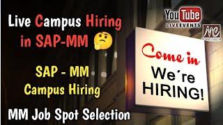 Live Campus Hiring | sap off campus drive 2024 | sap mm campus interview | SAP MM Live campus hire