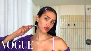 Model Amelia Gray's 12-Step Skin Care Routine and Double Blush Makeup Look | Beauty Secrets | Vogue